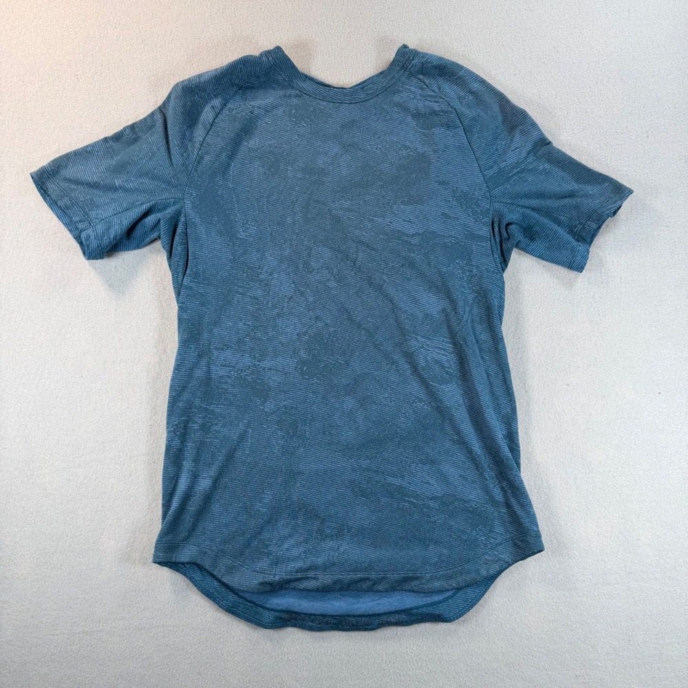Lululemon Metal Vent Tech Short Sleeve small Teal Blue Space Dye Athletic Top